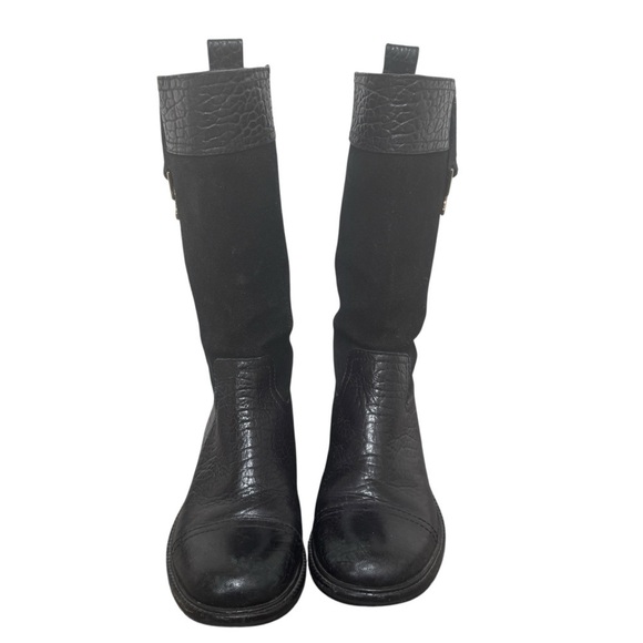 Tory Burch Corey Mid Calf Flat Boot, Black, Size 5.5 - Picture 3 of 10